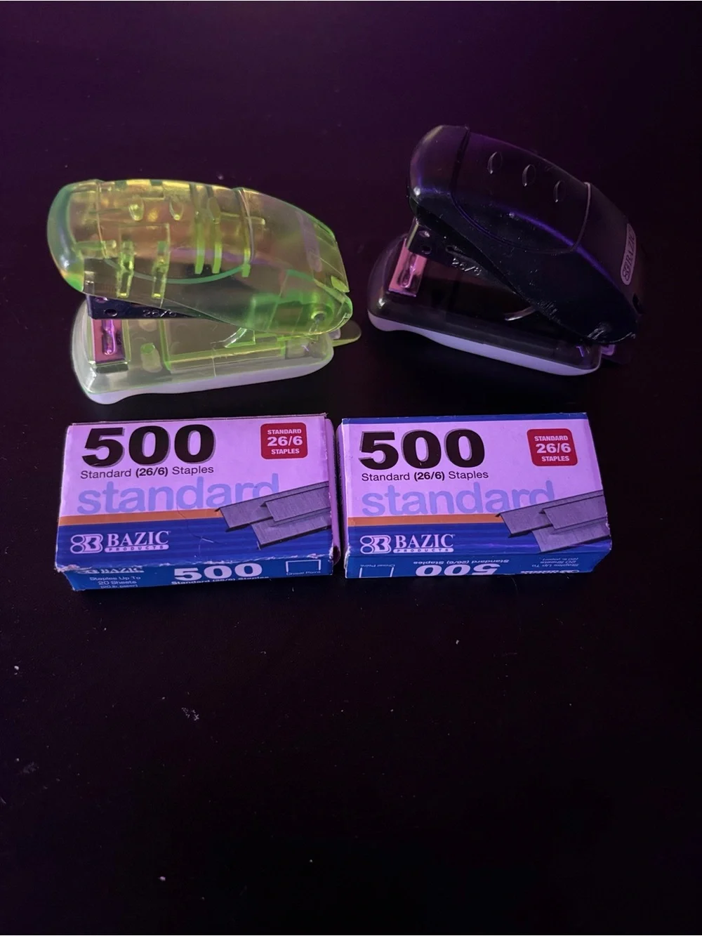 Mini Stapler Bundle 2 Staplers +2 Boxes 500 Staples Each Preloaded School Office